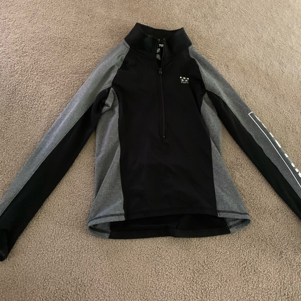 Pink half zip pull over